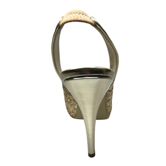 Nina Gold Peep Toe Shoes - Picture 4 of 4